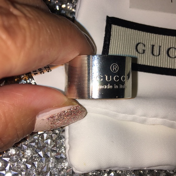 Gucci Solid Sterling Silver Ring -NIB, Size:6 - Picture 4 of 10